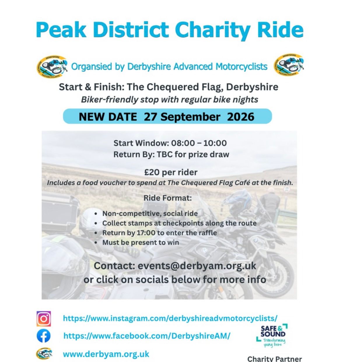Motorcycle riders on Peak District charity ride Derbyshire